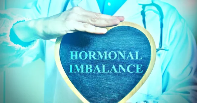 Hormone Imbalance heart sign, a visual representation of a key issue in women's health and wellness.